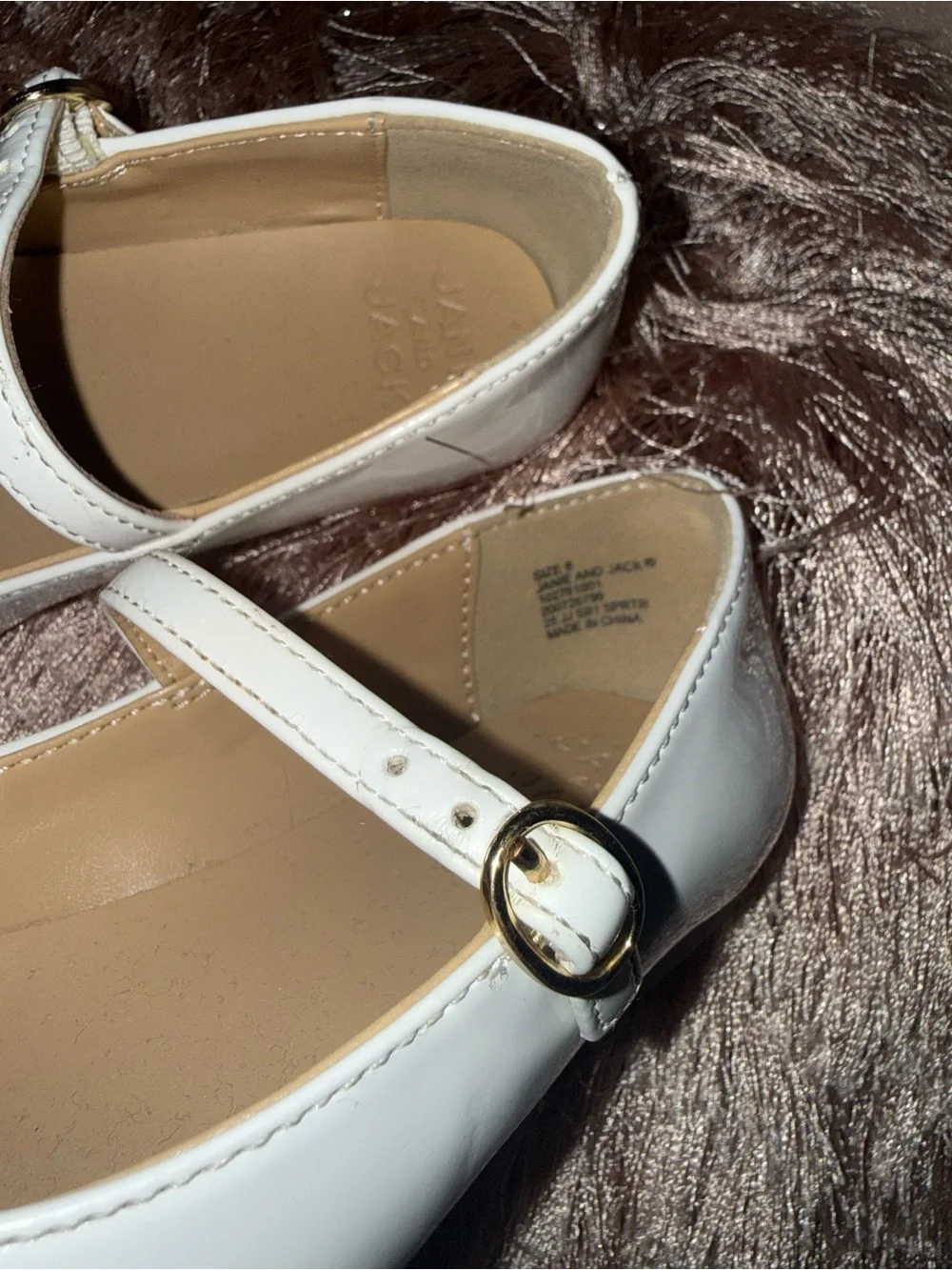 Janie and Jack White Girls' Mary Jane Dress Shoes